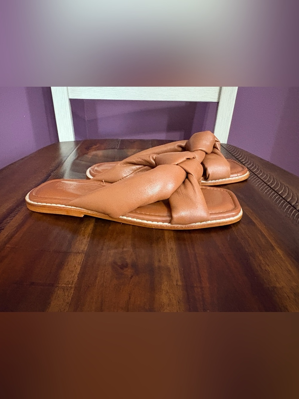 Tag & Co. Women’s Knotted Slide Sandals in Tan
